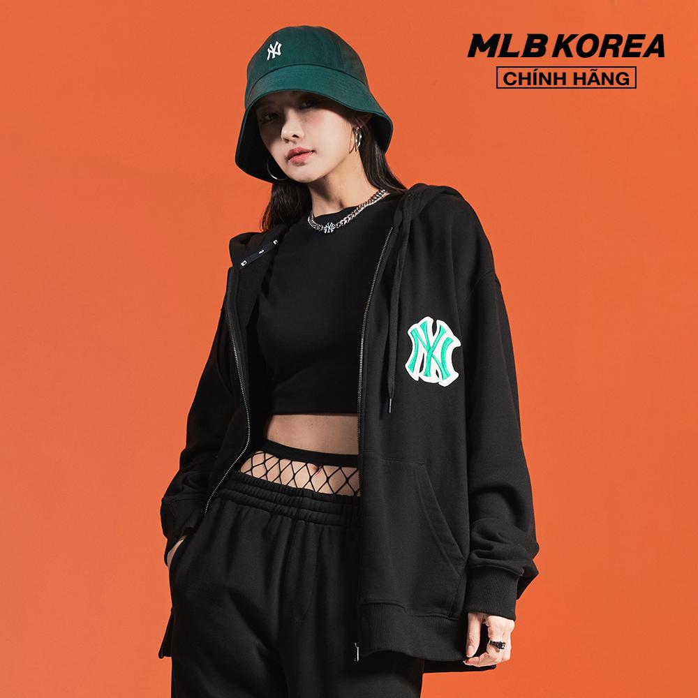 MLB - Áo hoodie tay dài phối mũ Basic Mego Logo Hood Zip Up 3ATRB0224