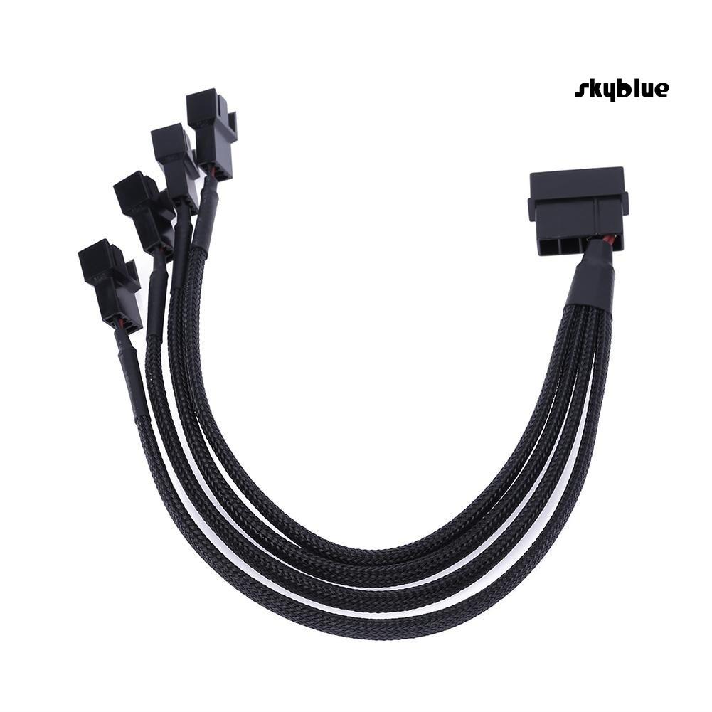 Dây cáp chia 4-Pin IDE sang 4 cổng 3-Pin dành cho quạt tản nhiệt máy tính