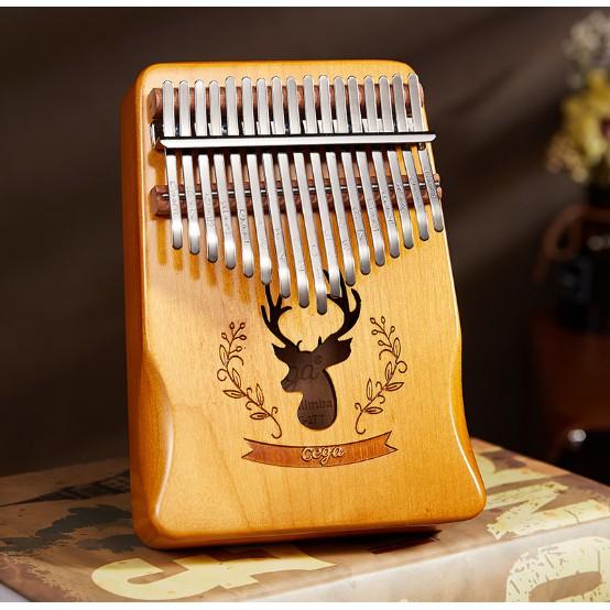 (TẶNG TÚI ĐEO ĐÀN) Đàn Kalimba CEGA 17 phím Hoa văn &quot;Tuần lộc NOEL&quot; gỗ mahogany rất đẹp, âm thanh hay