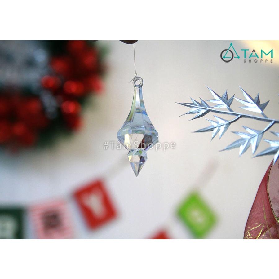 Phụ kiện trong suốt trang trí noel thạch nhũ kim cương X-PKTCT-68