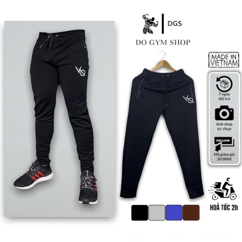 Quần tập gym nam dài DO GYM SHOP logo thêu, thun poly 4 chiều thoáng mát