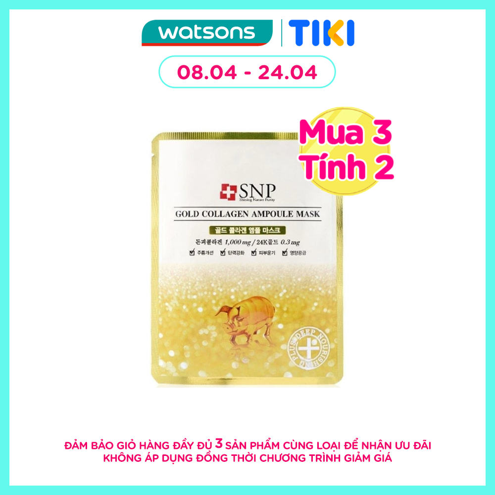 Mặt Nạ Tinh Chất Collagen Vàng Ngăn Ngừa Nếp Nhăn SNP Gold Collagen Ampoule Mask(Anti Wrinkle) 25ml