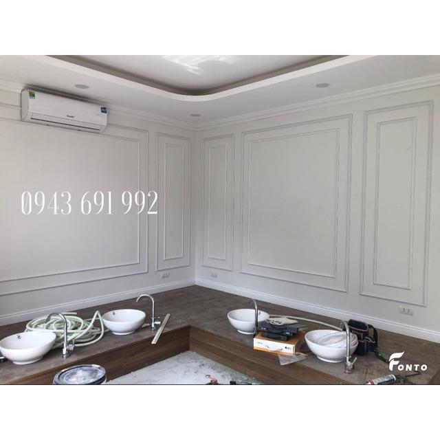 Thi công phào chỉ nhựa trắng cho spa - nail - beuauty đồng bộ trần, chân, chỉ tường tại Hà Nội