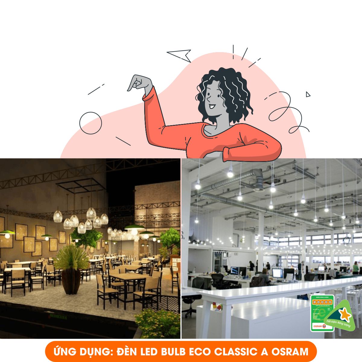 Bóng đèn LED Bulb E27 ECO CLASSIC A 9W OSRAM - Ánh sáng Trắng