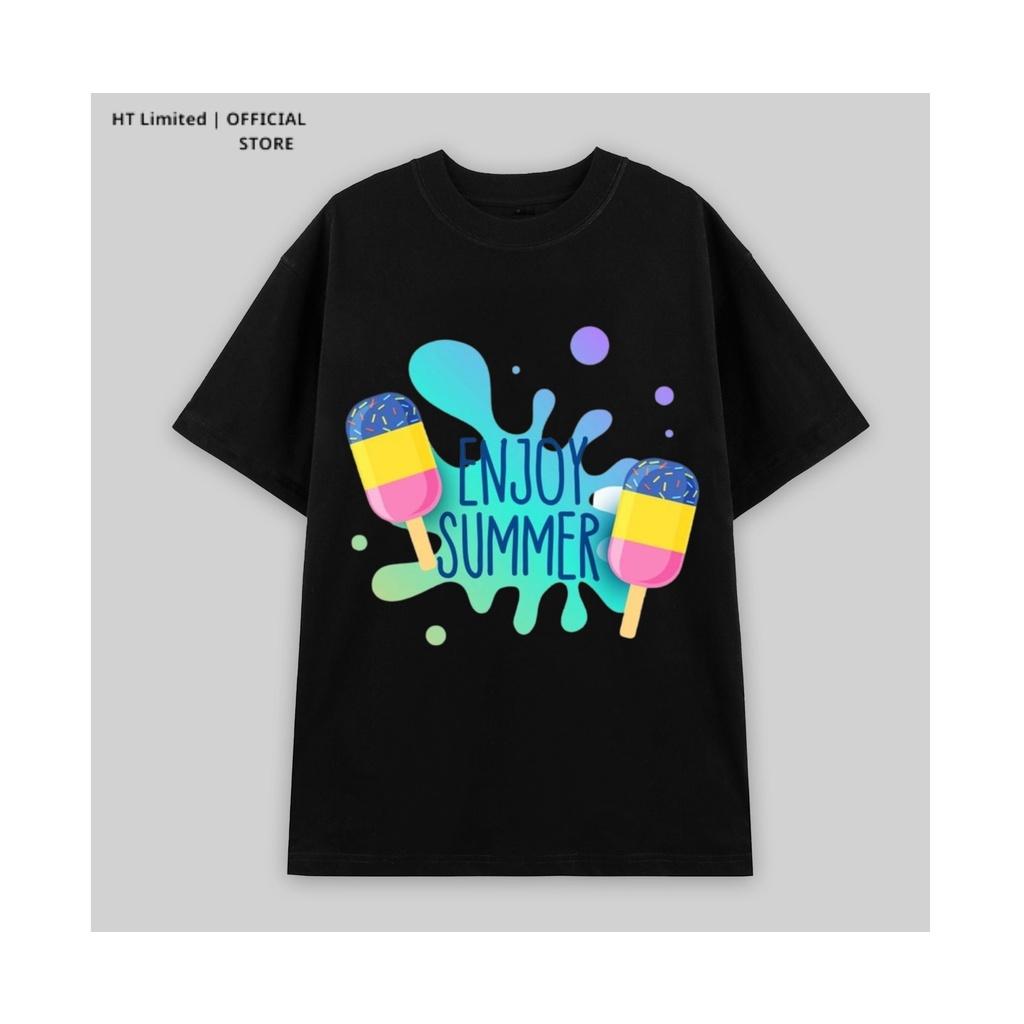 Áo thun thiết kế Unisex họa tiết enjoy summer local brand, Cotton Cao Cấp 100%