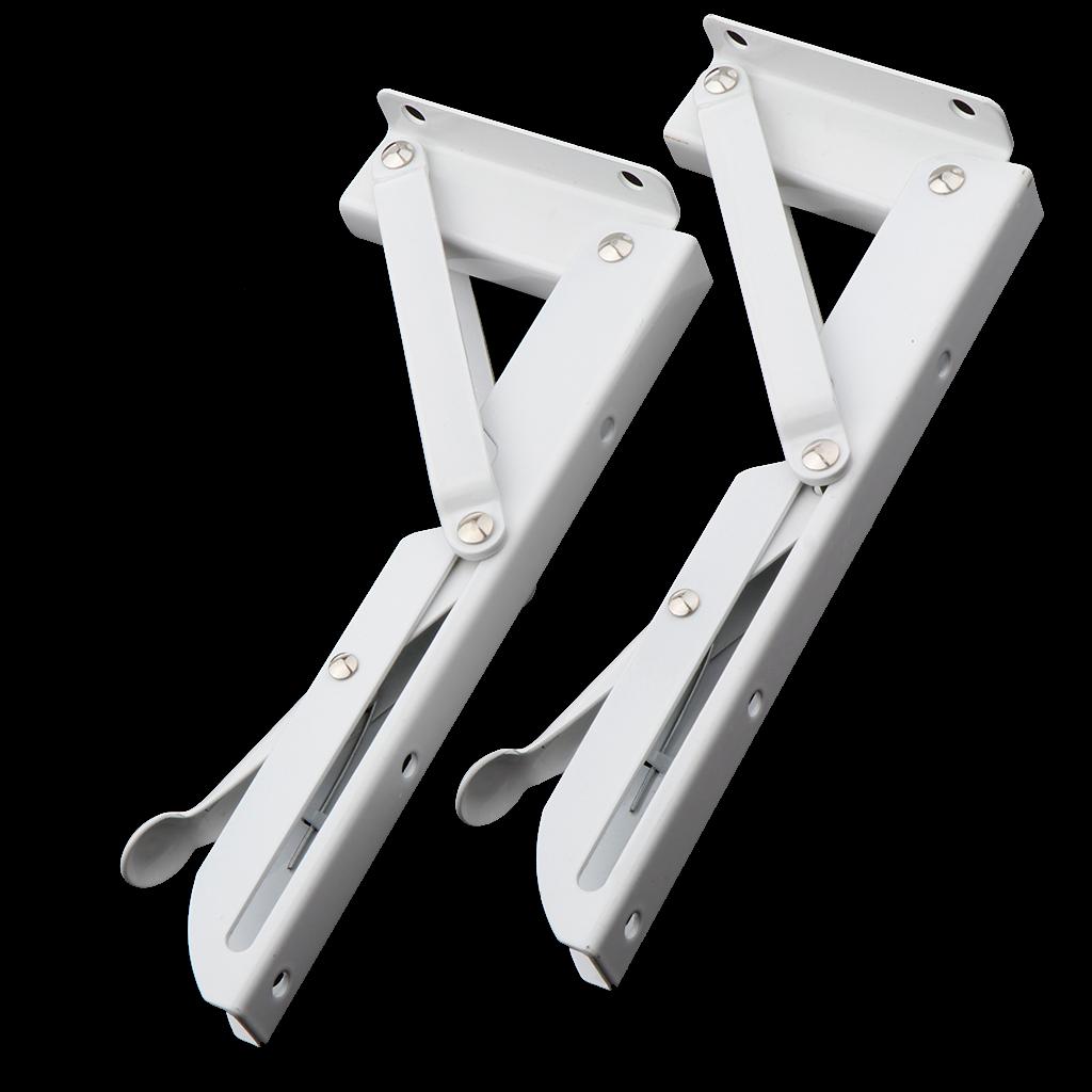 2Pcs Folding Movable White Shelf Bracket K Type Triangle Spring Steel Bracket Decorative Metal Shelf Brackets