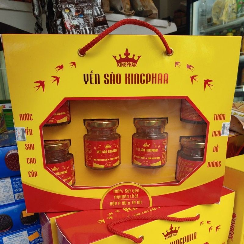 Yến sào Kingphar, hộp 6 hũ x 70ml, bồi bổ sức khoẻ, hạn chế lão hoá