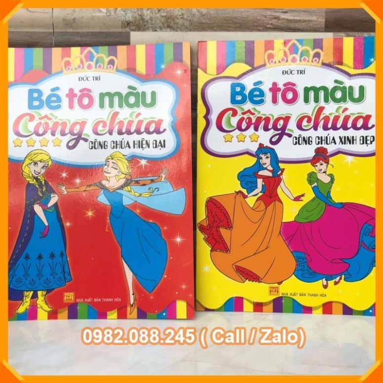 Bé tập tô màu công chúa