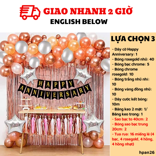 Bộ bong bóng trang trí lễ kỷ niệm Happy Anniversary hpan26