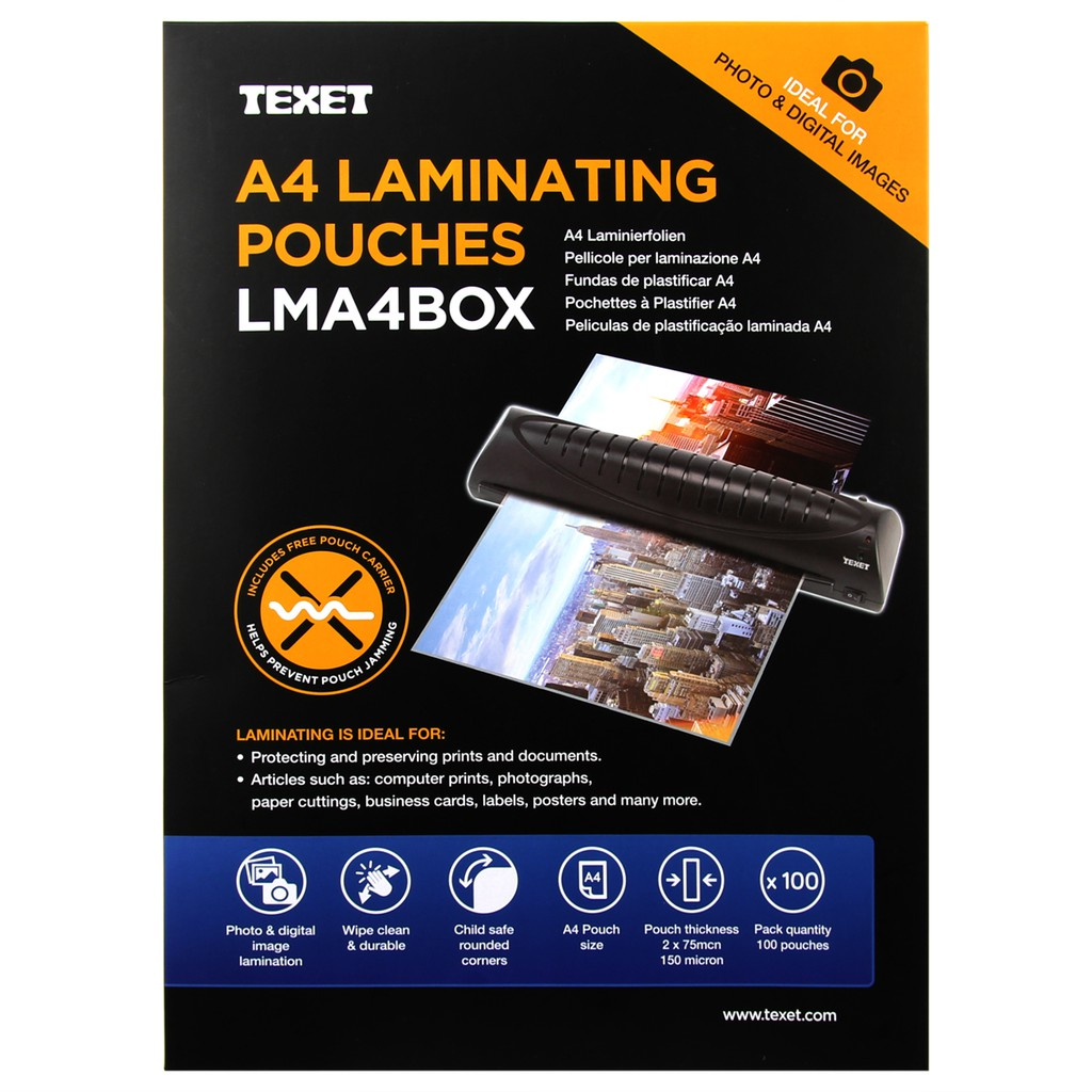Hộp 100 tờ Màng ép Plastic khổ A4 LMA4BOX75 (trắng)