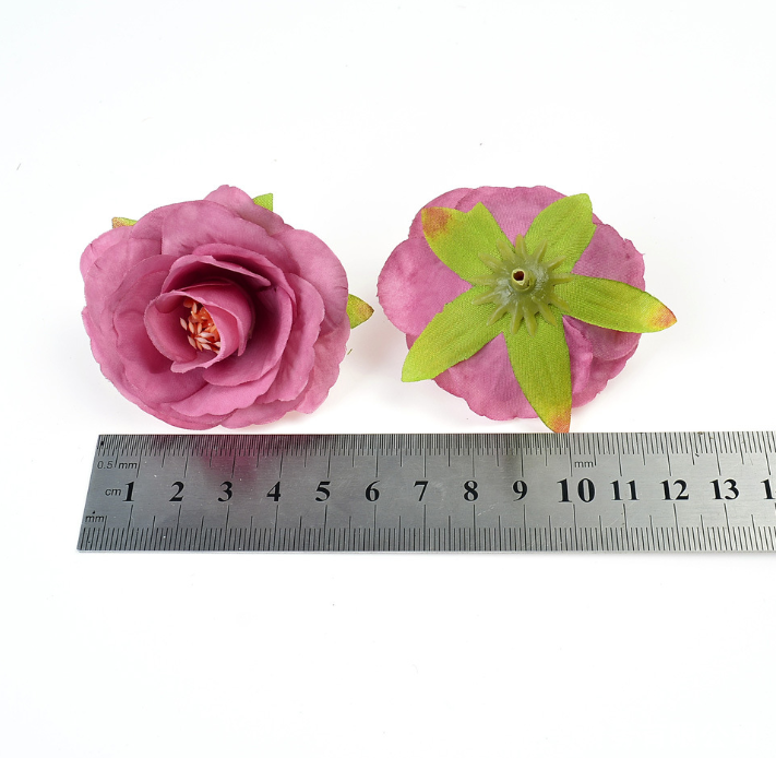 Đầu Bông hoa trà 5cm phụ kiện trang trí tết làm vòng hoa handmade