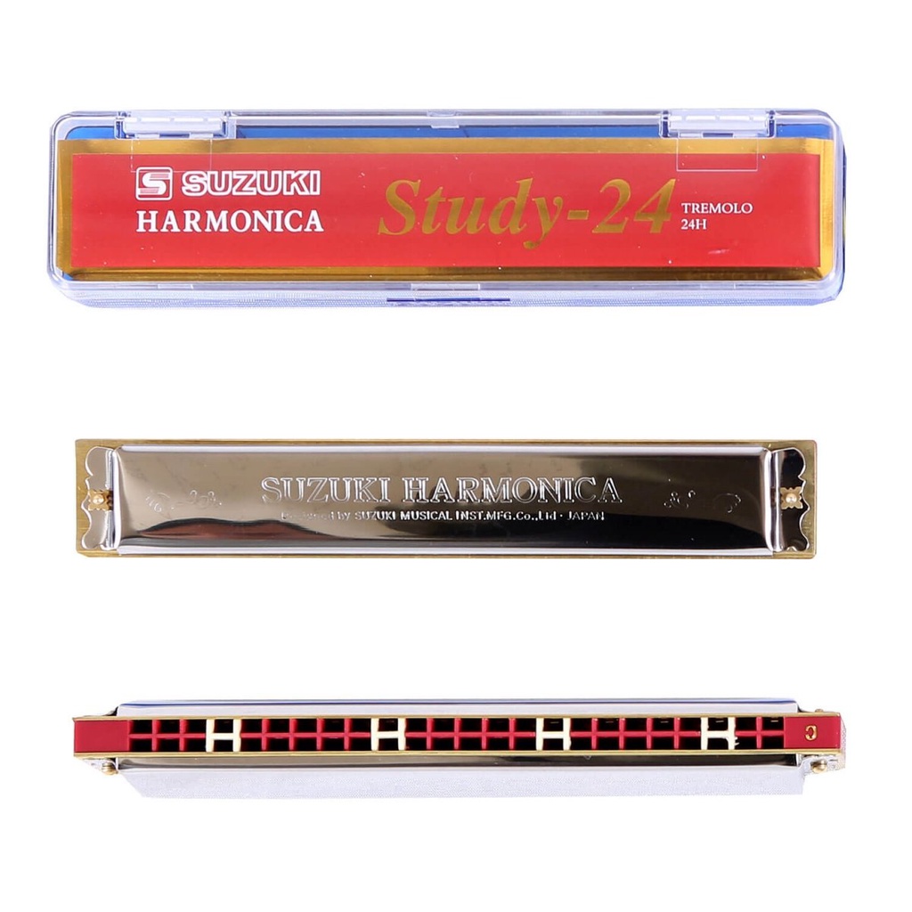 Kèn Harmonica Tremolo Suzuki Study 24 Lỗ (Key C 24 Holes)