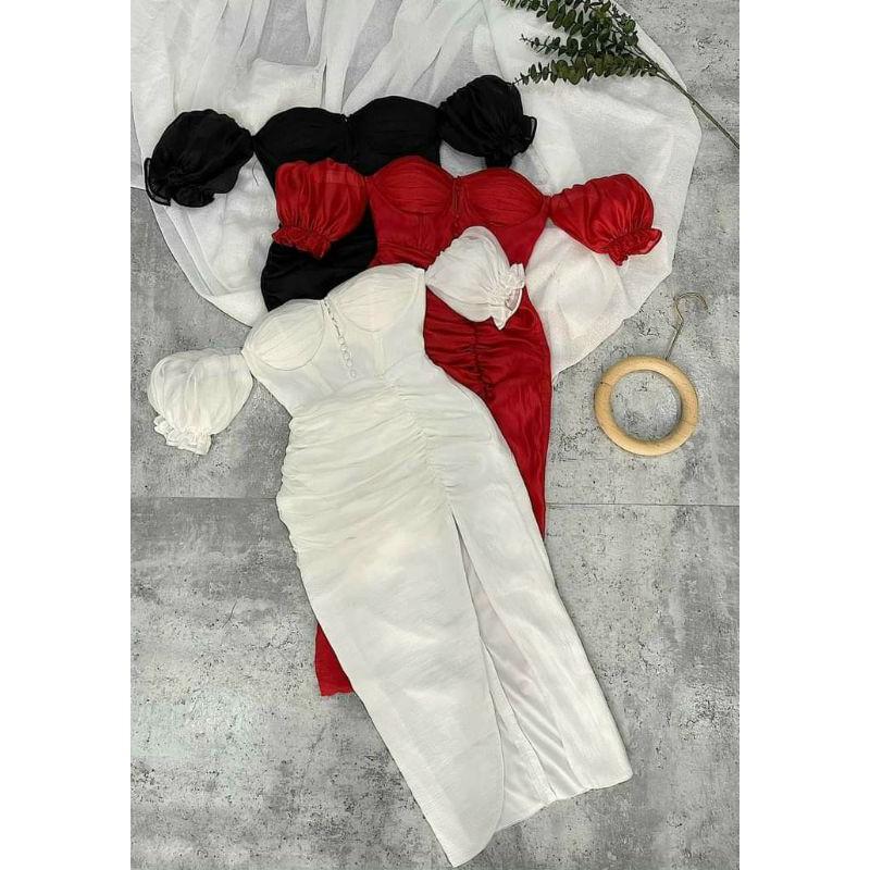Đầm body cúp ngực trễ vai