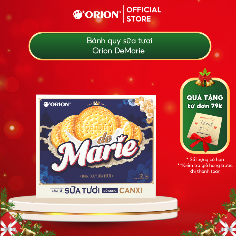 Hộp 12 gói bánh quy sữa tươi DE MARIE (384G)