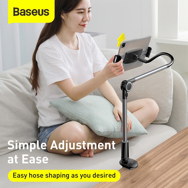 Bộ đế giữ điện thoại chân kẹp dùng cho iPad Baseus Otaku Life Rotary (Adjustment Lazy holder for 4.7 - 12.9 inches Smartphone/ Tablet/ iPad) - Hàng chính hãng