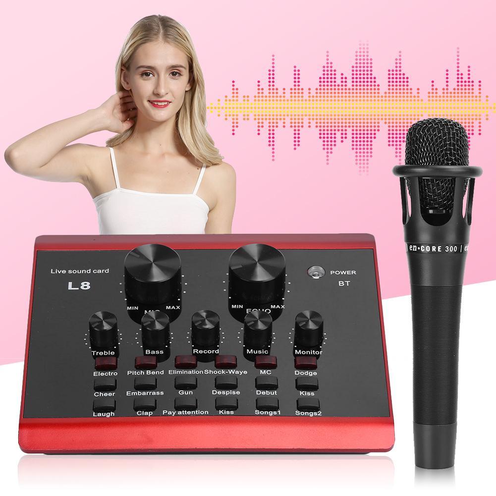 Sound card L8 có bluetooth thu âm, livestream cực đơn giản, có đầy đủ tiếng cười nói, vỗ tay bảo hành 6 tháng