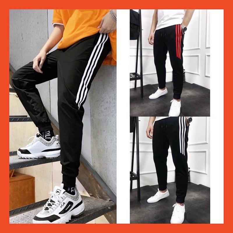 Quần jogger nỉ 3 sọc lửng thể thao siêu hot