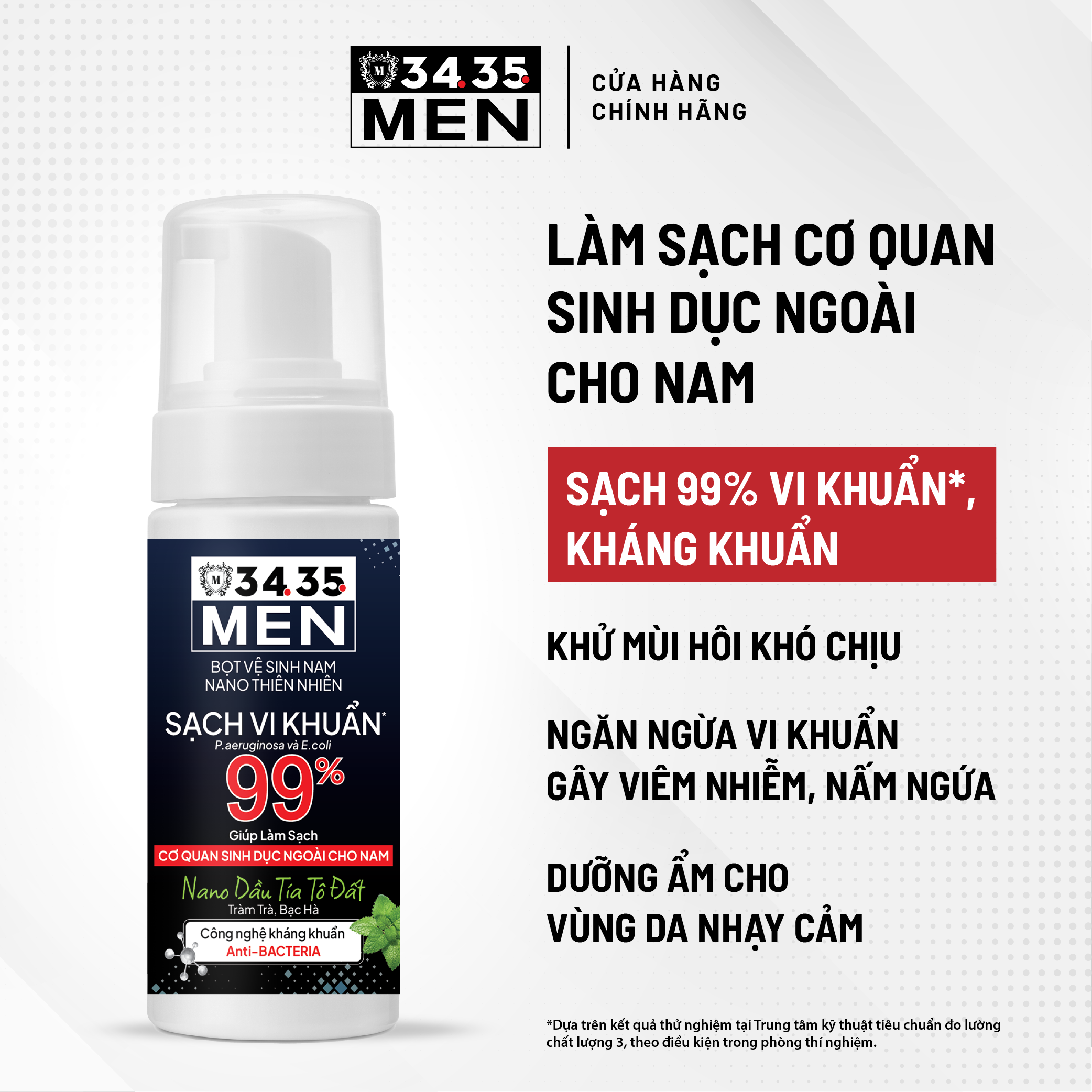 Bọt Vệ Sinh Nam Nano Thiên Nhiên 3435 MEN - 150ml