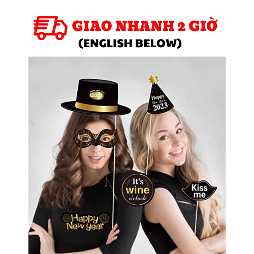 Bộ phụ kiện chụp hình Photo Props Happy New Year yept21