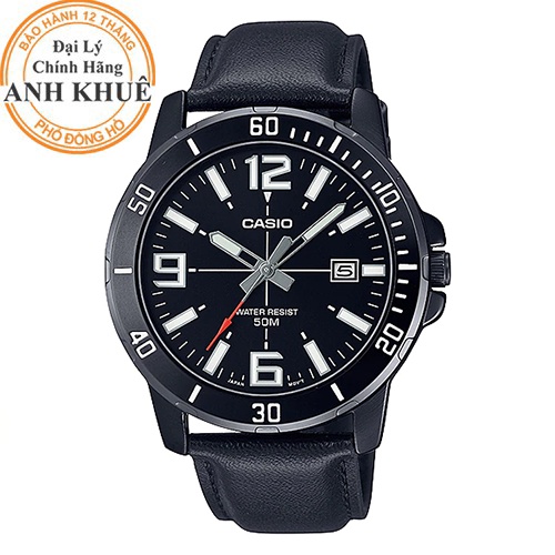 Đồng hồ nam dây da Casio Anh Khuê MTP-VD01BL-1BVUDF