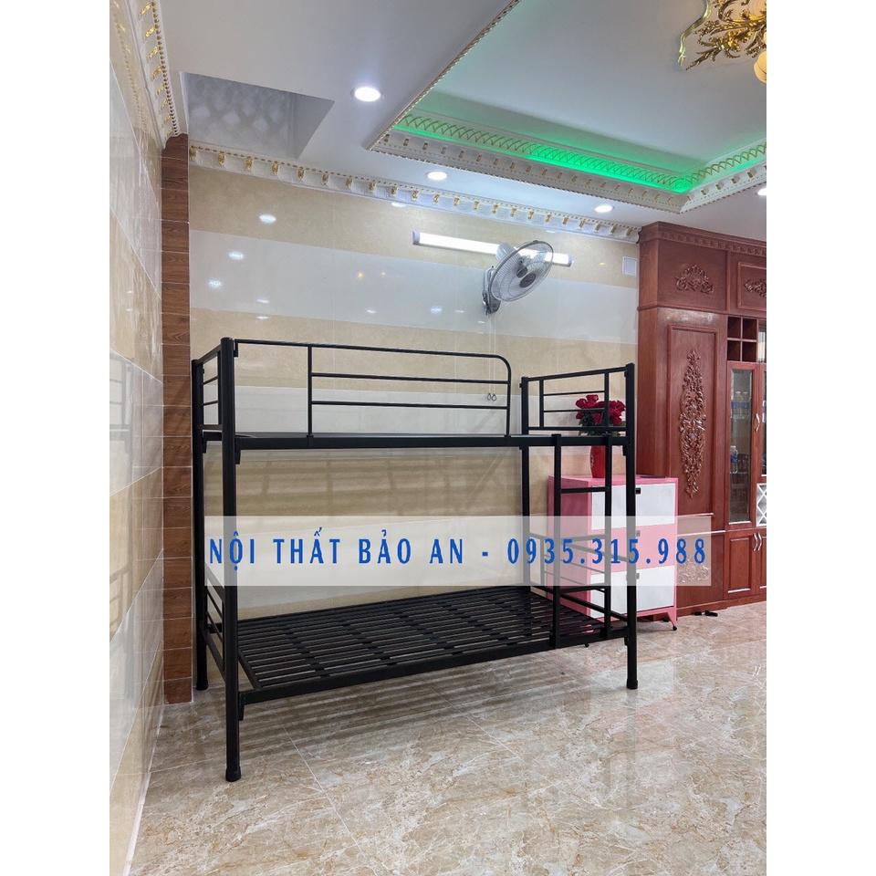 Giường sắt hai tầng cao cấp 1mx2m màu đen