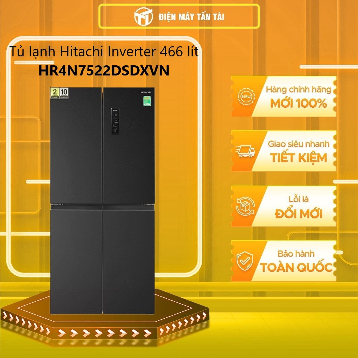 Tủ Lạnh Hitachi HR4N7522DSDXVN Inverter 466L - Hàng chính hãng (Chỉ giao HCM)