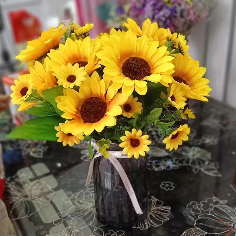 Bó Hoa Hướng Dương Giả 13 Bông Trang Trí Tiệc Cưới