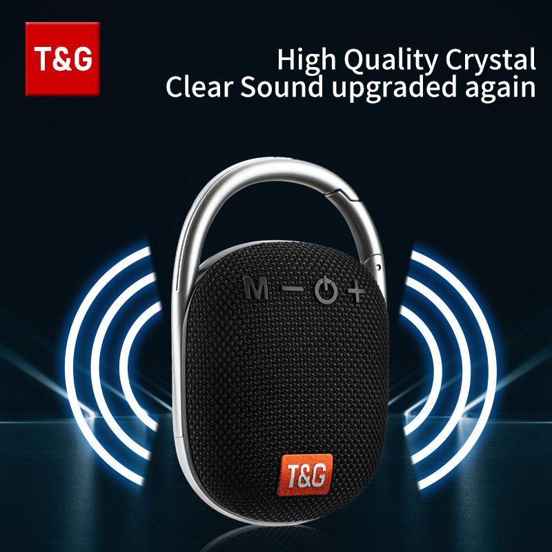 Loa Bluetooth TG321 Loa ngoài trời di động mini Hộp nhạc TWS Đèn LED âm thanh Loa siêu trầm ngoài trời Hỗ trợ thẻ USB/TF Màu sắc: Đen