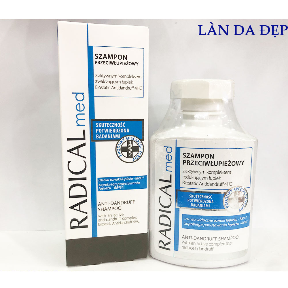 Dầu gội Radical Med Szampon Przeciwłupieżowy làm sạch ngăn gàu giảm ngứa 