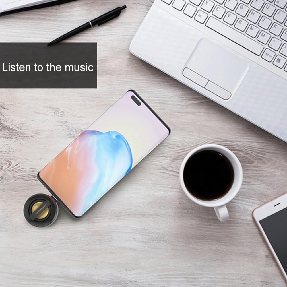 Loa Mini Di Động Đa Năng Jack 3.5mm Hộp Âm Thanh Mini Type-C Cắm Bộ Khuếch Đại Loa Điện Thoại Di Động Loa Có Dây Bên Ngoài Màu sắc: Loại c Đen