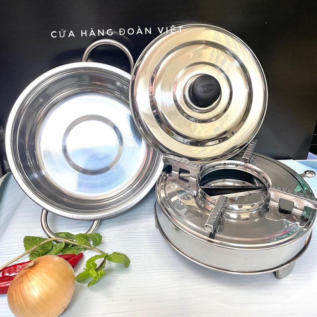 Bộ NỒI LẨU + BẾP CỒN Tiện Lợi. Chất liệu INOX DÀY, dùng chuyên nghiệp cho quán ăn - nhà hàng , tiện ích cho gia đình