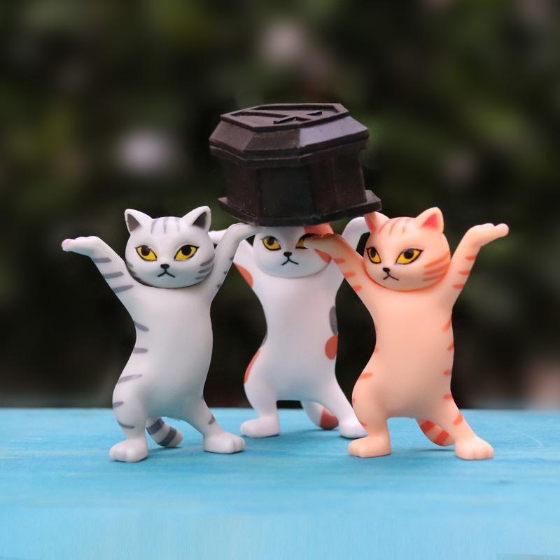 Bộ 5 con Mèo nhảy múa - Mô hình trang trí PVC đặc siêu cute