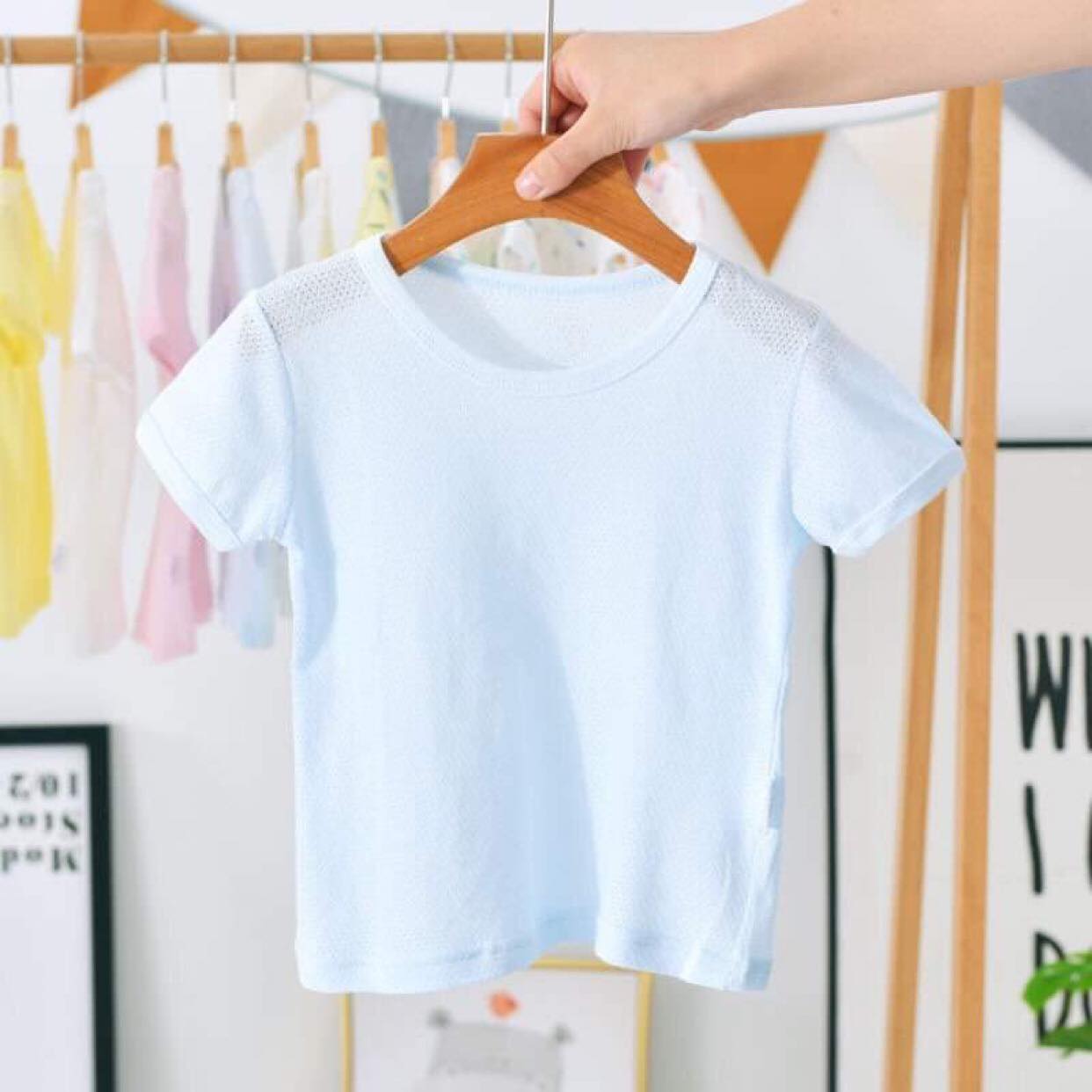 Áo cotton lưới cho bé trai từ 10 đến 20kg cực mát, bán theo set 3 chiếc