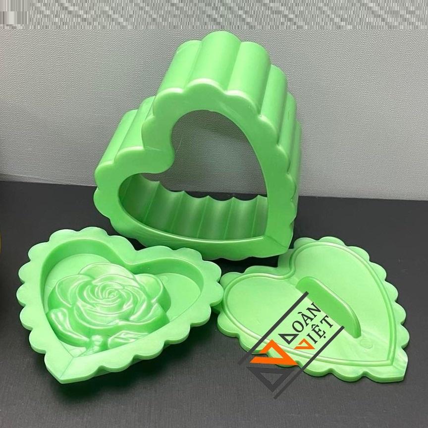 Khuôn Nhấn Xôi Hình Hoa Hồng 3D SIÊU SẮC NÉT - Dụng cụ làm Bánh Khuôn TIM LỚN dùng nhấn ấn tạo hình HOA HỒNG sắc nét