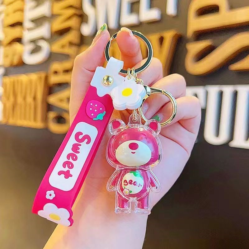 Móc Khóa Gấu Dâu Dây treo Key Chain Cute