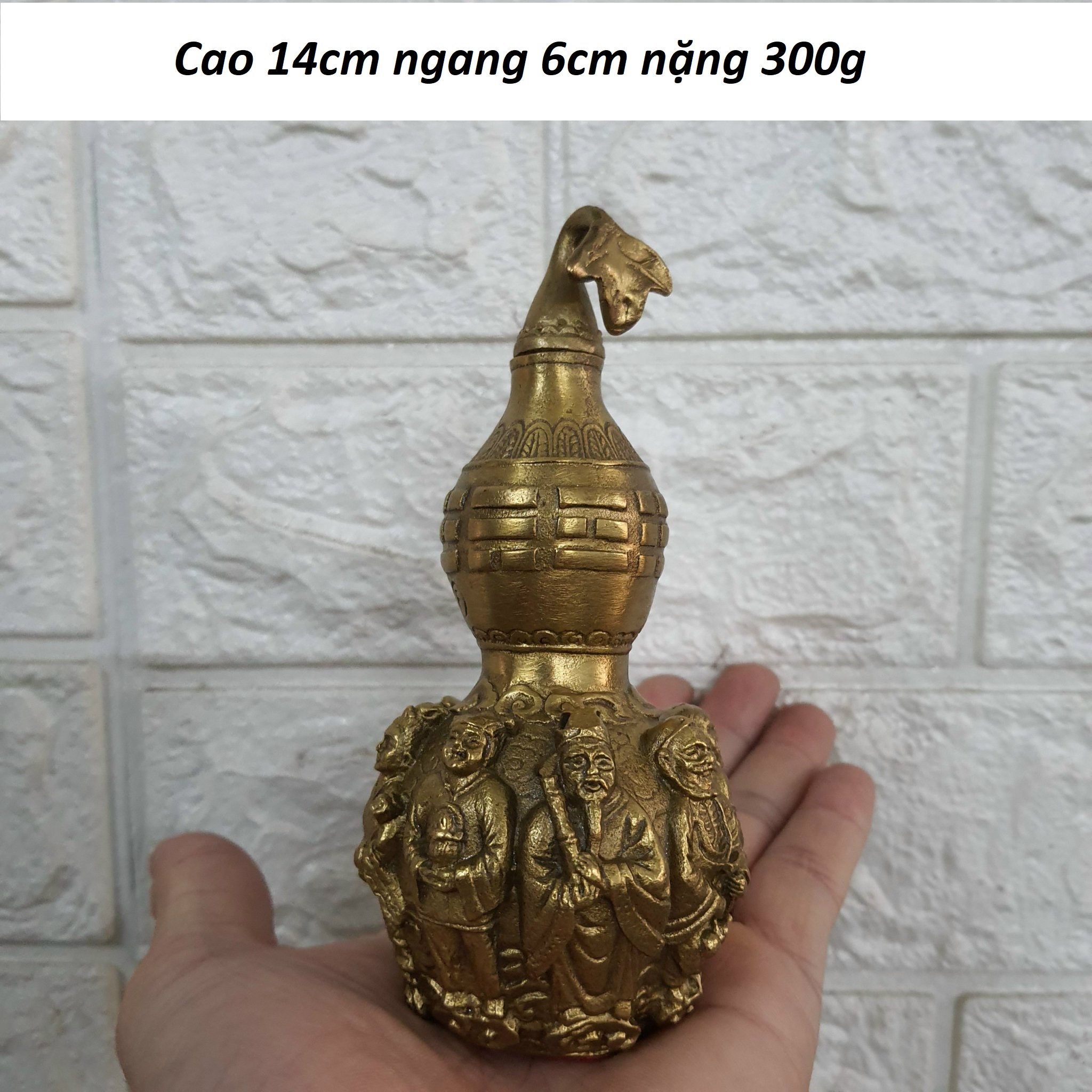 Hồ lô bát tiên chất liệu bằng đồng thau MS0220