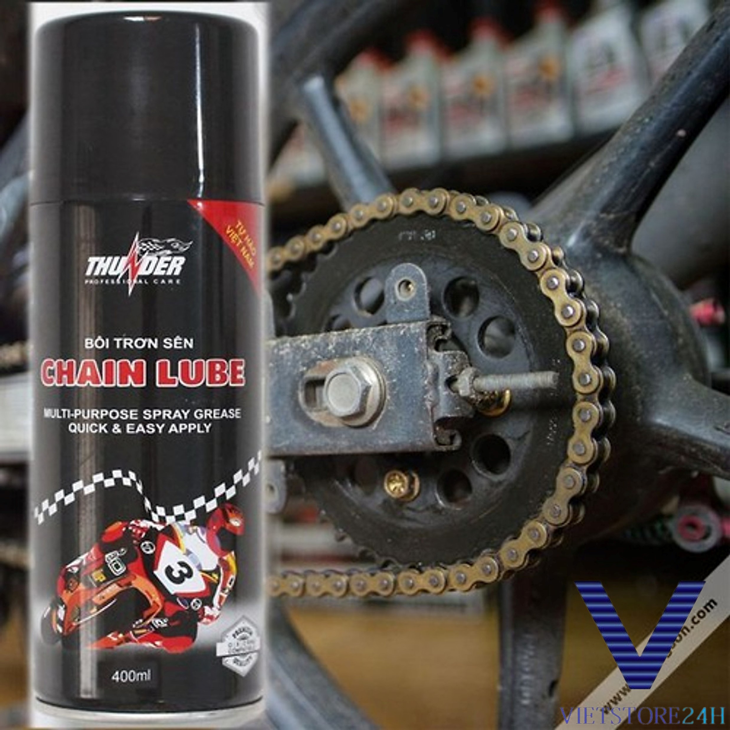 Chai Xịt Bảo Dưỡng Sên Thunder Chain Lube 400ml