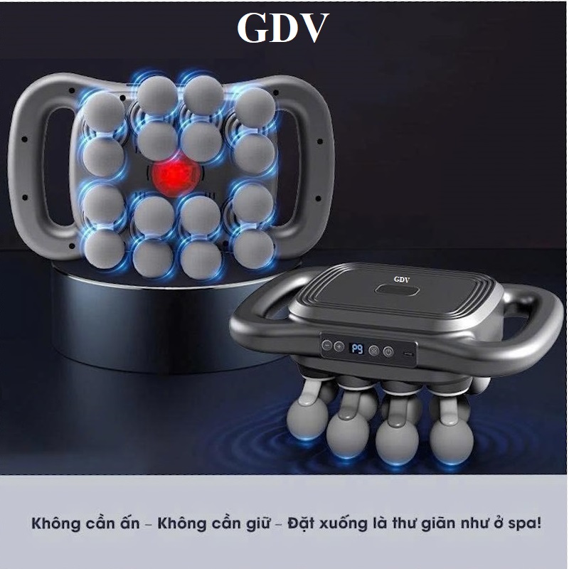 [Tặng củ sạc + cáp sạc] Máy Massage Toàn Thân Cầm Tay 16 Đầu, Máy Mát Xa Đấm Lưng 16 Đầu GDV JBD-086 - Hàng Chính Hãng