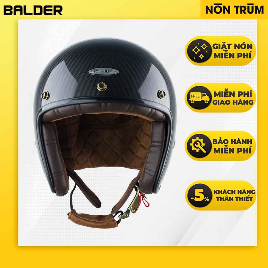 Mũ bảo hiểm 3/4 Balder sợi carbon siêu nhẹ được phân phối tại hệ thống Nón Trùm