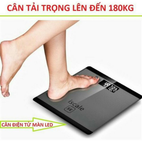 Cân sức khỏe điện tử 180kg màn hình led siêu nét mẫu mới loại tốt kính cường lực