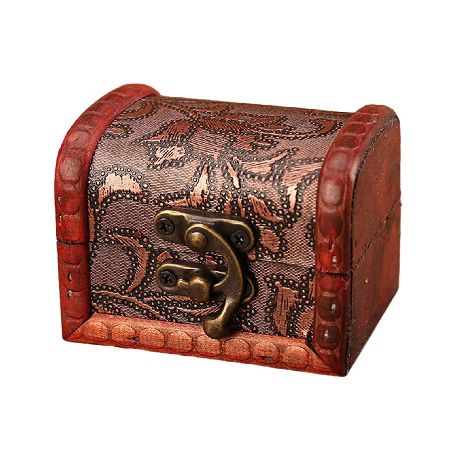Decorative Storage Box, Antique Jewelry Box, Home Decor Vintage Style Treasure Chest, Vintage Style Wooden Storage Box, for Hairpins Jewelry