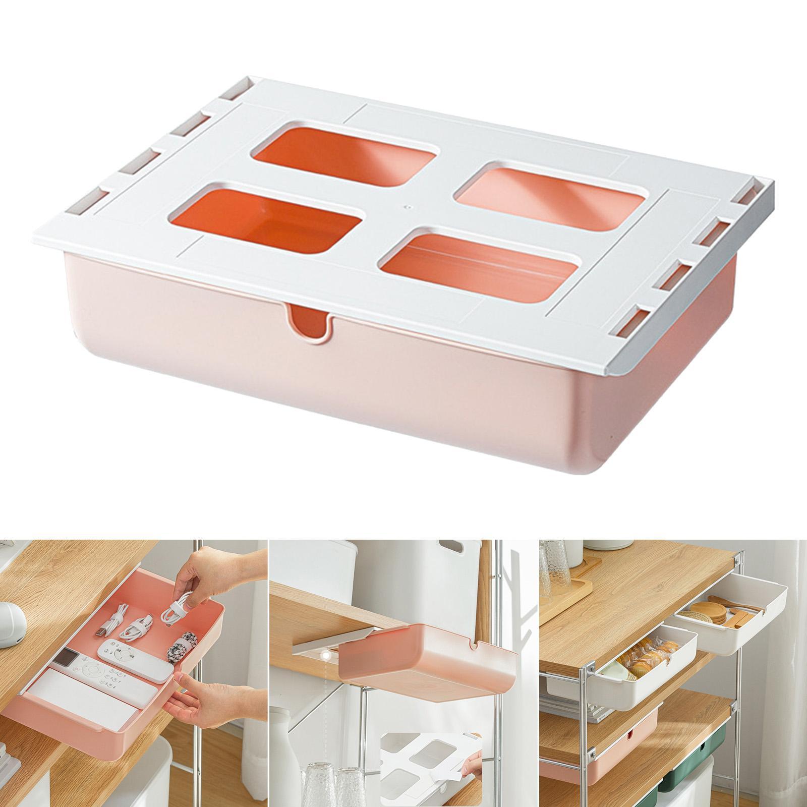 Hidden Desktop Drawer Tray Pen Stationery Storage Box for Office