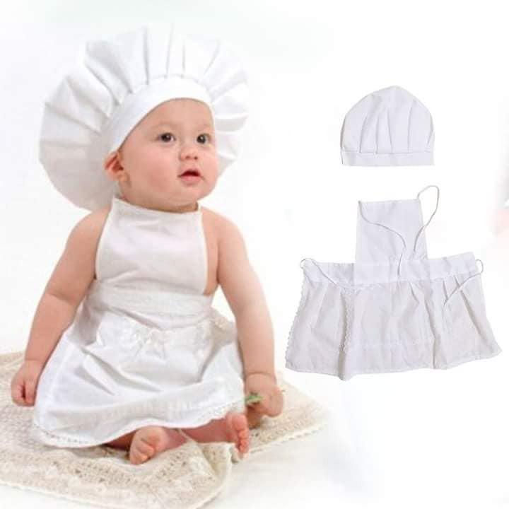 Bộ đầu bếp, tạp dề trẻ em, bé trai và bé gái kèm nón vải
