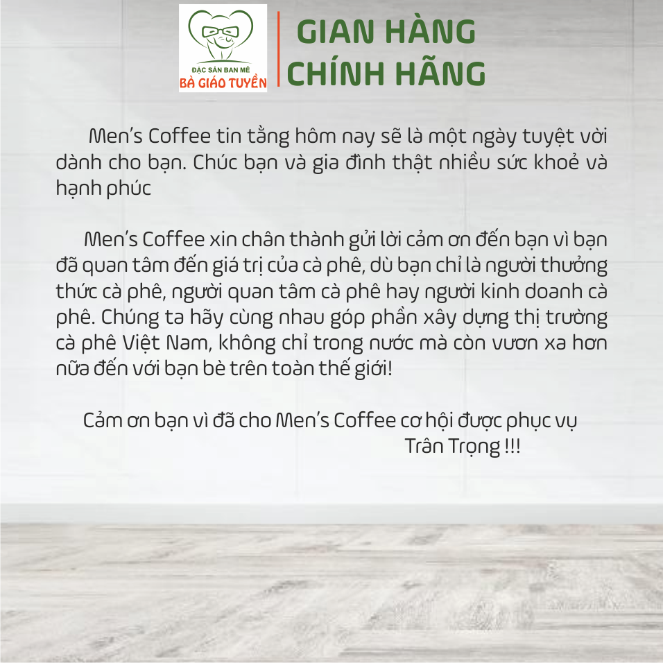 1kg Cà Phê Men's Coffee Dòng ARABICA Thượng Hạng Cầu Đất – Lâm Đồng. Vị Chua Thanh, Nhẹ Nhàng, Mùi Thơn Quyến Rũ.