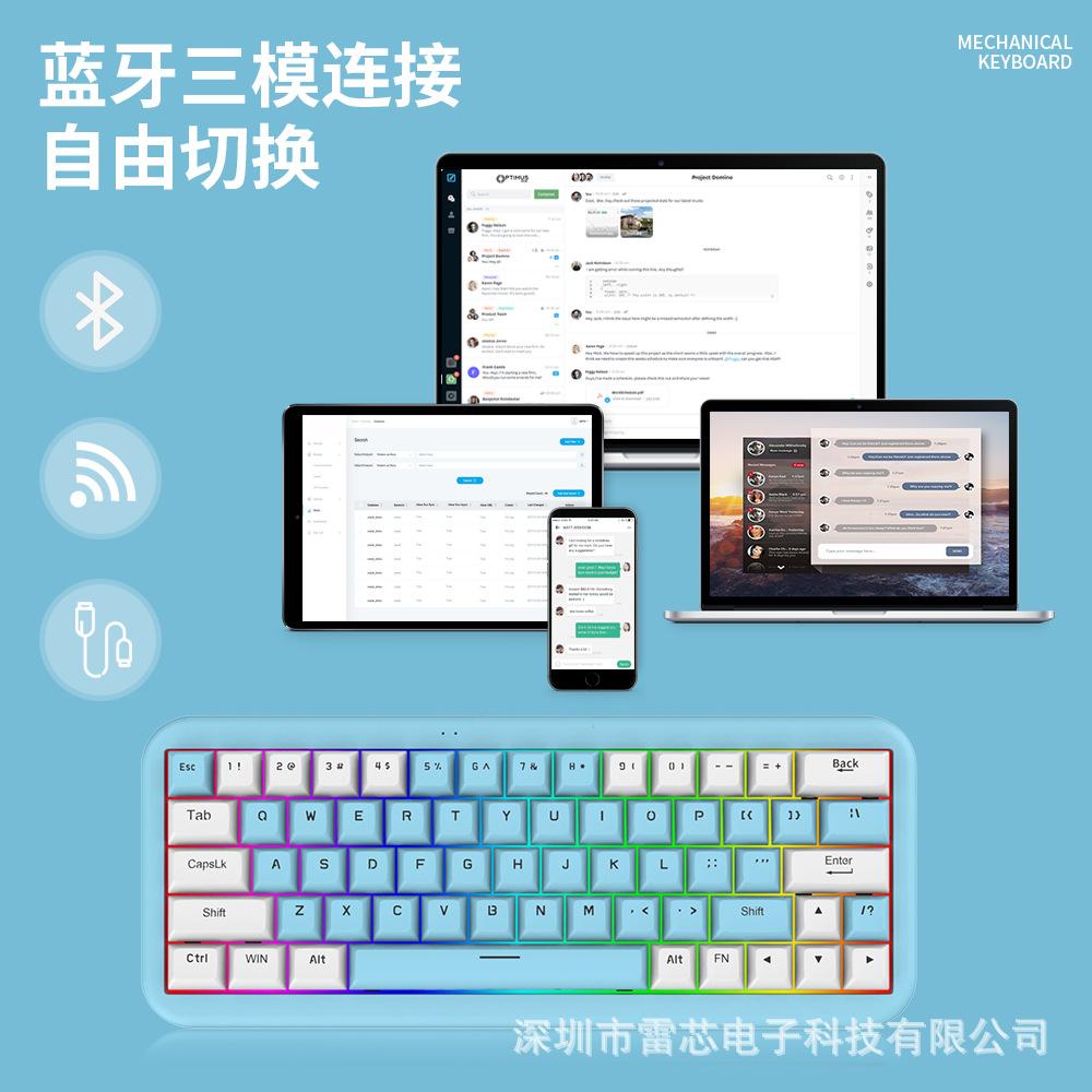 Phong Cách Mới Nhất NJ630pro 3 Chế Độ Bàn Phím Cơ Không Dây Bluetooth 2.4G Tùy Chỉnh Mac Trao Đổi Nóng TTC Rượu Vang Đỏ Bộ