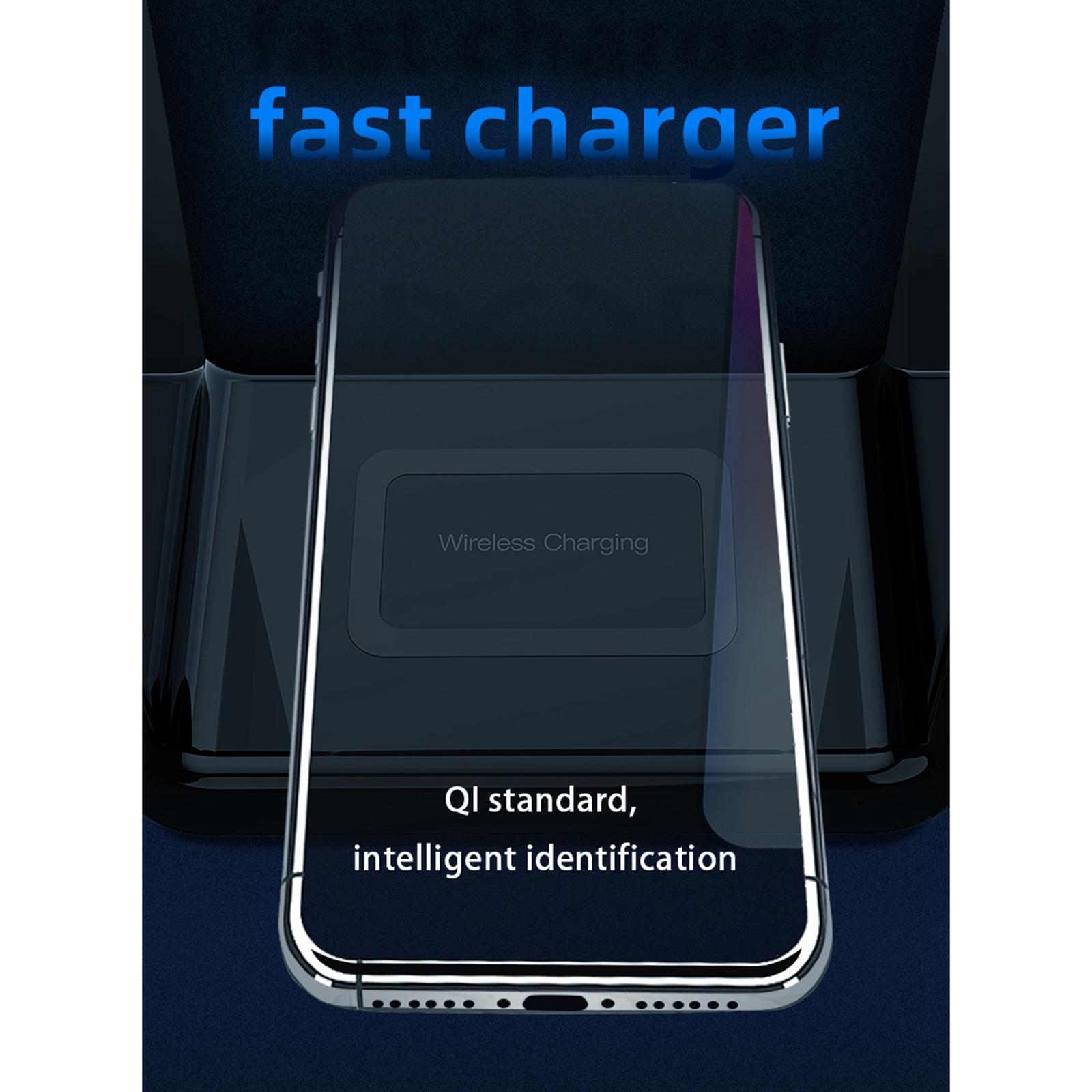 Wireless Charger, 3 in 1 Smartphone Wireless Charger with Makeup Mirror and 3 Color Modes Desk LAMP Touch Control for Charging Lighting Makeup