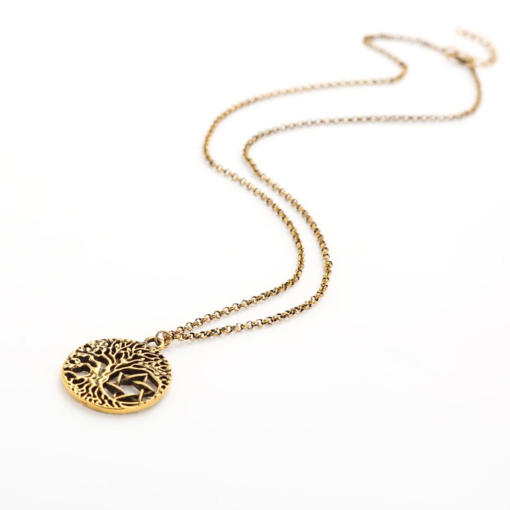 Vintage  Of Life Round Pendant Necklace For Women