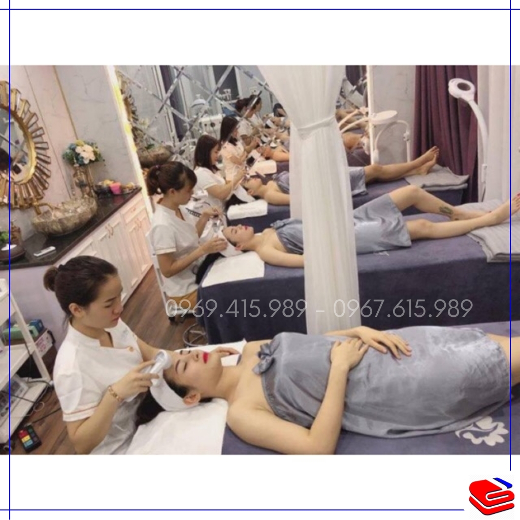 Váy quây spa cao cấp chất vải mát, chun chắc chắn, sẵn nhiều màu