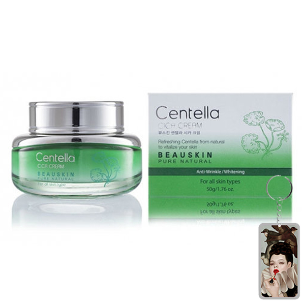 Kem dưỡng chống lão hóa Beauskin Centella Cica Cream Hàn Quốc 50ml + Móc khóa