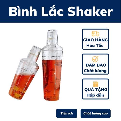 Bình lắc shaker nhựa bình lắc pha chế bình cocktail chia vạch nhựa cao cấp pha chế tiện lợi bình shaker chất lượng cao